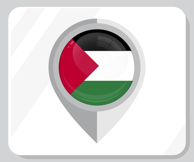 Glossy Pin Lokalizacja Flaga Palestyny Ikona