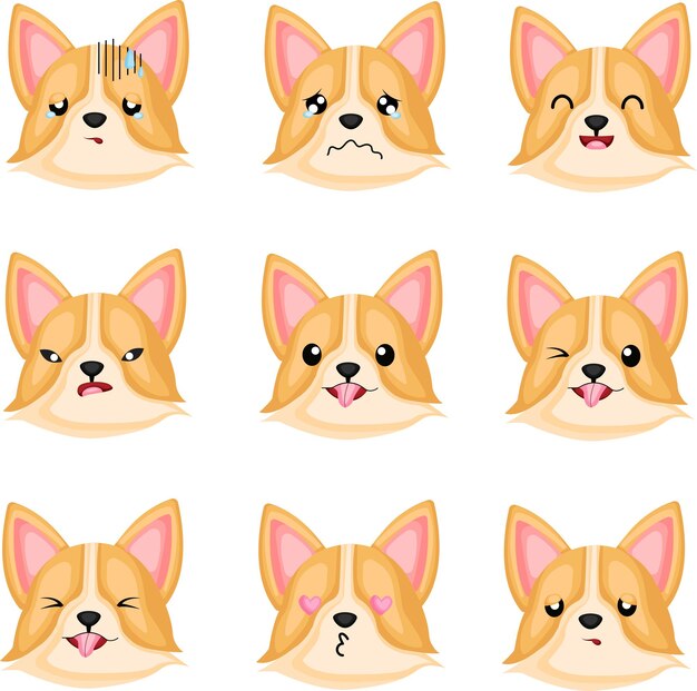 Głowa emocji psa wektor