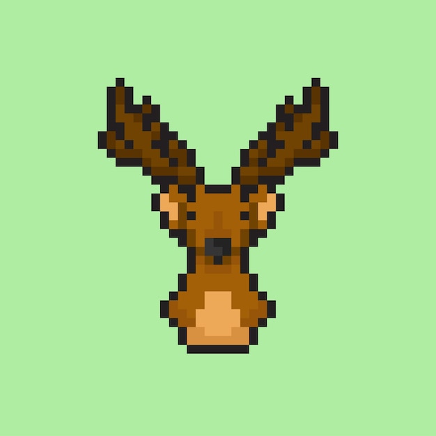 Plik wektorowy głowa jelenia w stylu pixel art