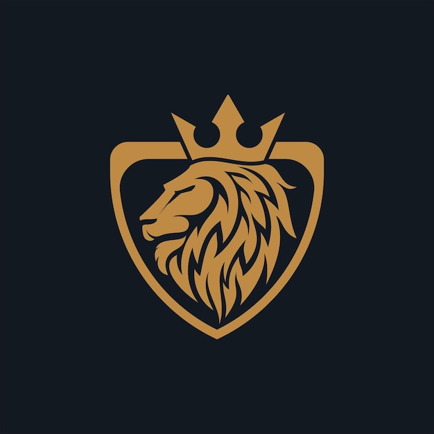Plik wektorowy głowa lwa logo wektor złota