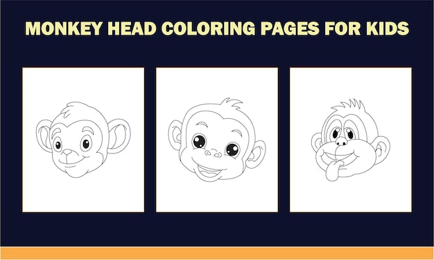 Głowa Małpy Zestaw Kolorowanka Dla Dzieci Antystresowy Ręcznie Rysowane Zentangle Małpa Ilustracja Wektorowa