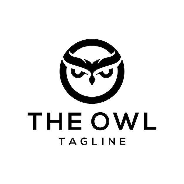 Plik wektorowy głowa sowy w literze o projekt logo