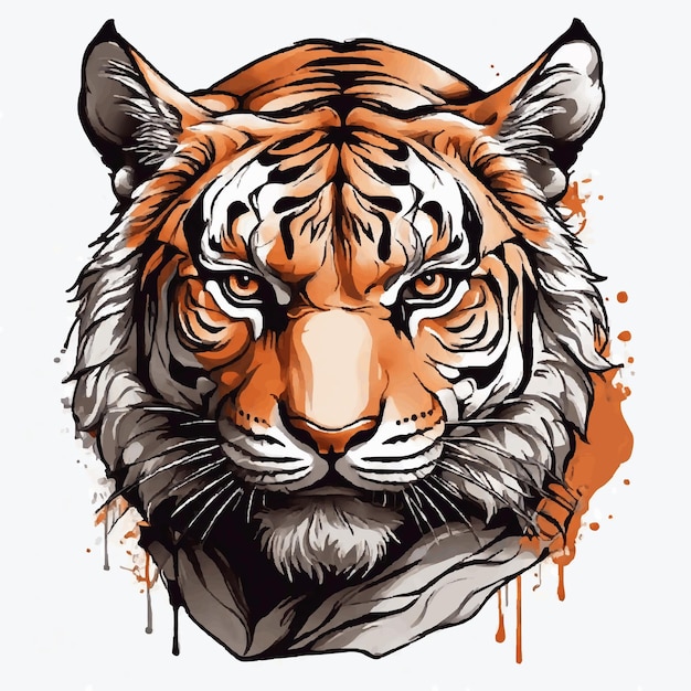 Plik wektorowy głowa tygrysa dla projektanta koszulek
