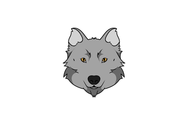 Głowa wilka kreskówka wektor husky logo