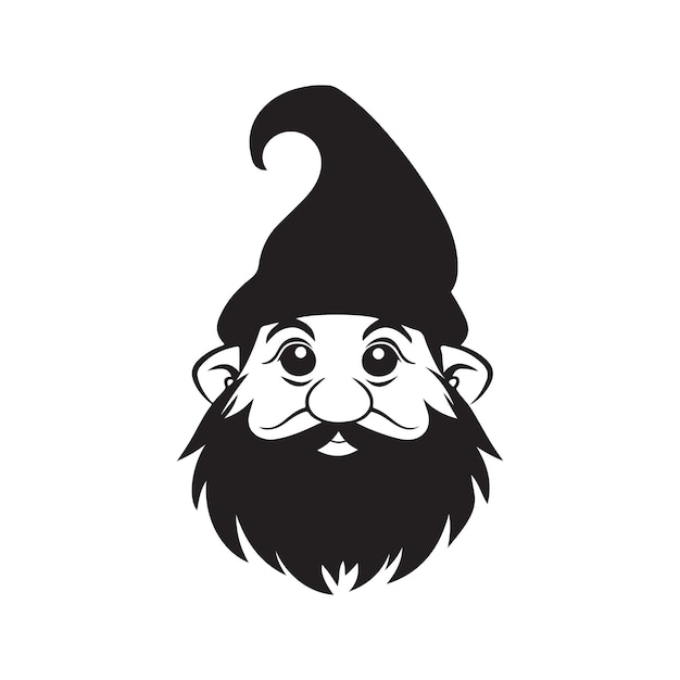 Gnomy logo koncepcja czarno-biały kolor ręcznie rysowane ilustracja