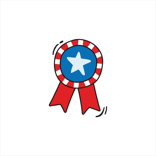 Plik wektorowy godło nagrody dzień niepodległości ameryki doodle ilustracji