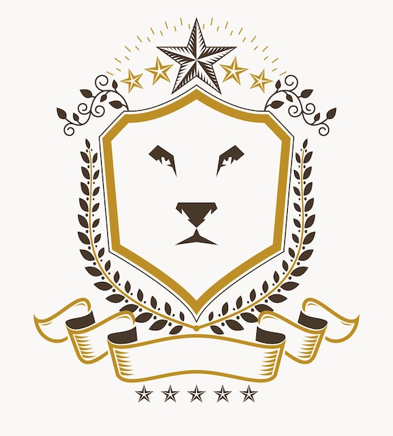 Godło ozdobne herbu heraldycznego.
