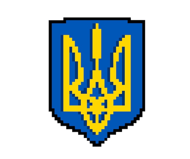 Plik wektorowy godło ukrainy pixel art vector icon support sign elements