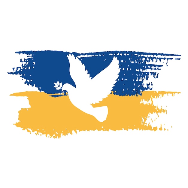Gołąb Pokoju Na Ukraińskiej Fladze W Tle