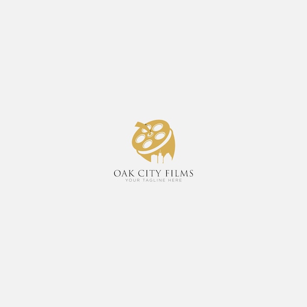 Gold And Oak City Film Logo Design Owoce