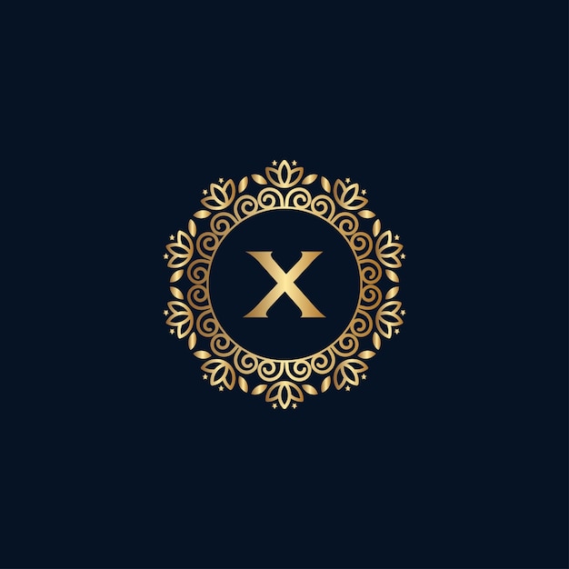 Gold Royal Logo Beauty Luksusowa Litera X