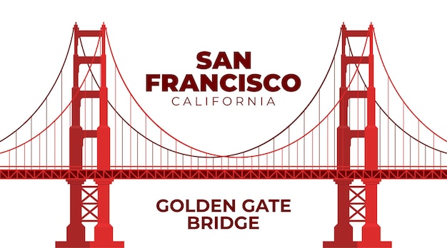 Golden Gate Bridge Symbol USA San Francisco Stany Zjednoczone Ameryki Widok boczny