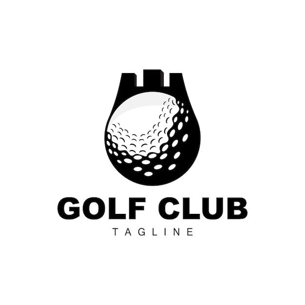 Golf Ball Logo Wektor Kij Golf Outdoor Sports Gra Dyscyplina Projekt Ikona Szablonu