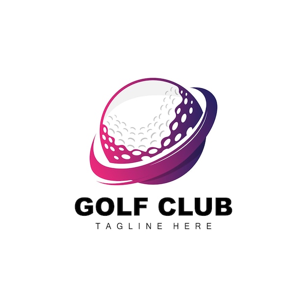 Golf Ball Logo Wektor Kij Golf Outdoor Sports Gra Dyscyplina Projekt Ikona Szablonu