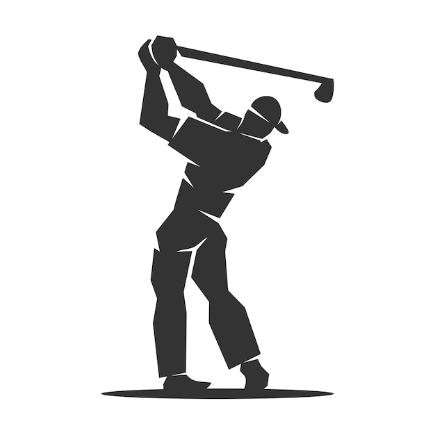 Golf Logo Man Golfing Logo Golfista Logo Ikona Ilustracja Tożsamość Marki