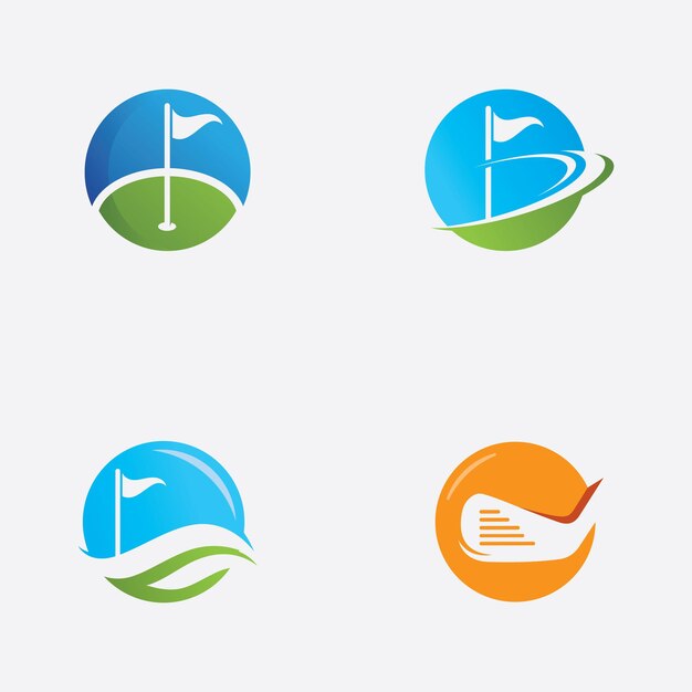 Golf Logo Wektor Ikona Ilustracji