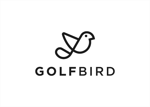 Golf Ptak Logo Projekt Ilustracji Wektorowych