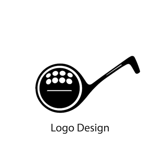 Plik wektorowy golfowe czarne logo z sylwetką osoby kołyszącej kijem golfowym na białym tle