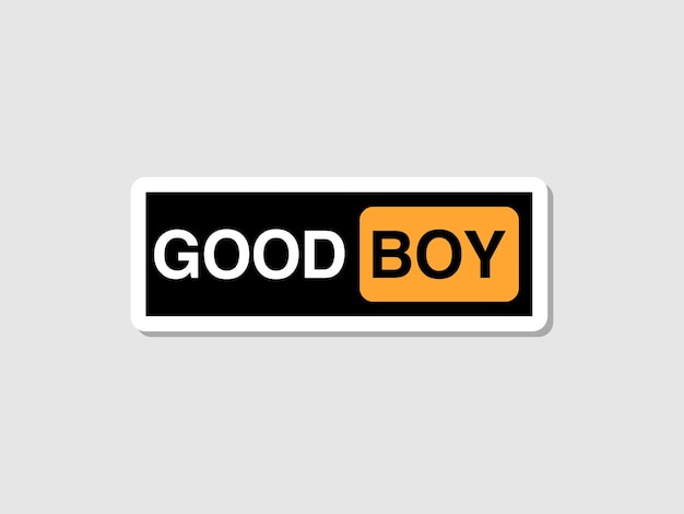 Good Boy Funny Naklejka wektor cytat na białym tle na koncepcji czarno-żółty