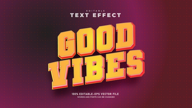 Good Vibes Retro Edytowalny Efekt Tekstowy