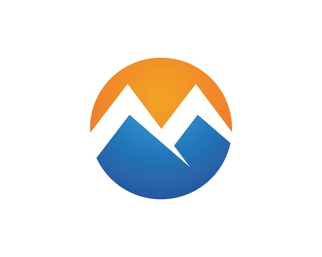 Góra ikona Logo Biznes Szablon Wektor