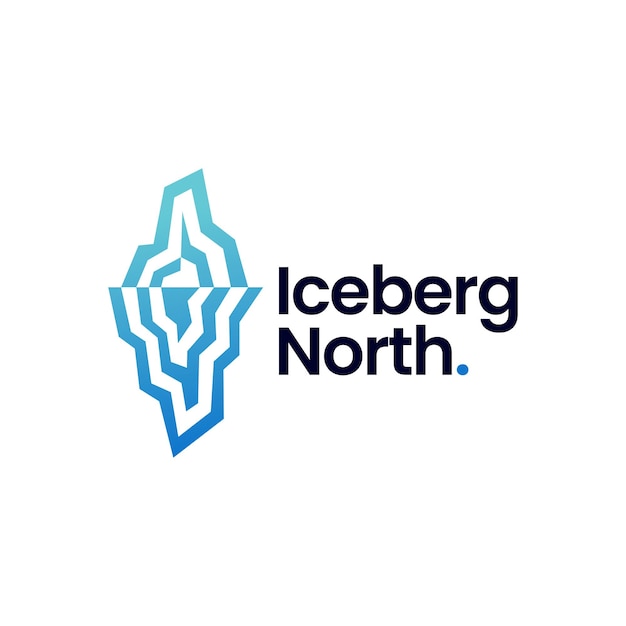 Góra Lodowa North Ice Berg Logo Wektor Ikona Ilustracja