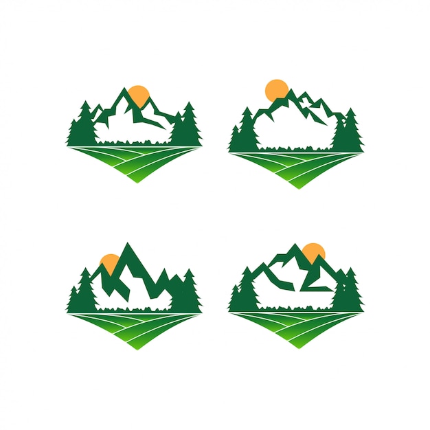 Góra Logo Szablon Wektor