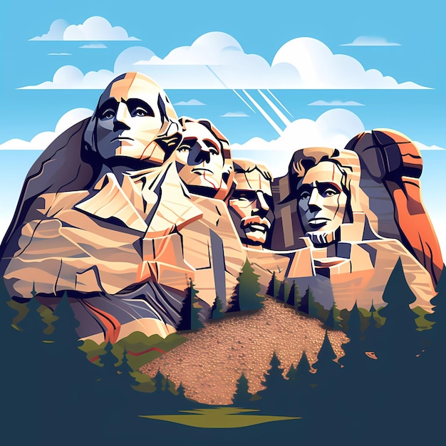 Plik wektorowy góra rushmore w południowej dakocie w usa.