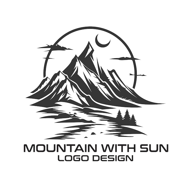 Góra z projektem logo Sun Vector