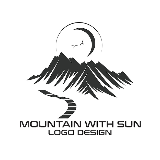 Góra Z Projektem Logo Sun Vector