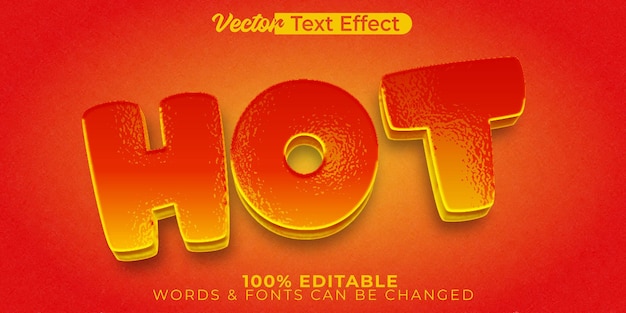 Plik wektorowy gorący efekt tekstowy wektorowy edytowalny alfabet sun fast food hotdog fire