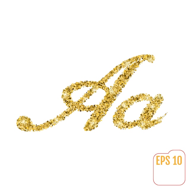 Plik wektorowy gorączka złota złota litera alfabetu wektor złoty alfabet czcionka ze złotym brokatem litera a na białym tle
