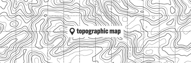 Plik wektorowy górna mapa z liniami konturowymi geograficzna siatka terenu relief wysokość wysokość ścieżka gruntowa