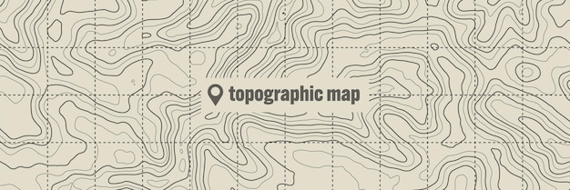 Plik wektorowy górna mapa z liniami konturowymi geograficzna siatka terenu relief wysokość wysokość ścieżka gruntowa