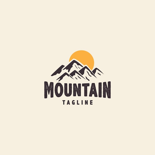 Góry Przygoda Krajobraz Logo Projekt Wektor Ikona Ilustracja Graficzny Kreatywny Pomysł