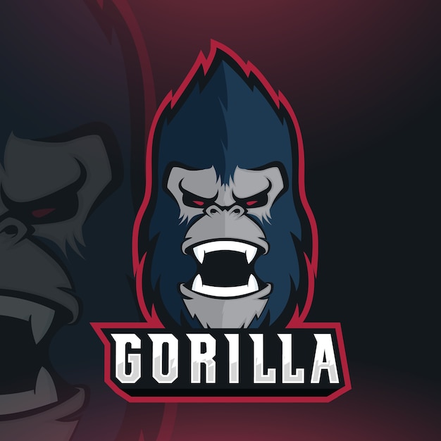 Goryl Esport Maskotka Logo Projekt Wektor