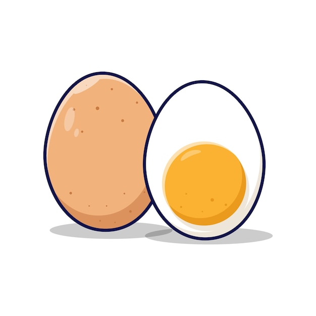 Plik wektorowy gotowane jajko kurze ikona ilustracja gotowane jajko kurze ikona koncepcja izolowane płaska konstrukcja