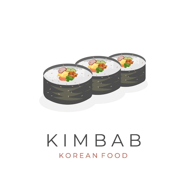 Gotowe Do Spożycia Kimbap Gimbap Roll Illustration Logo