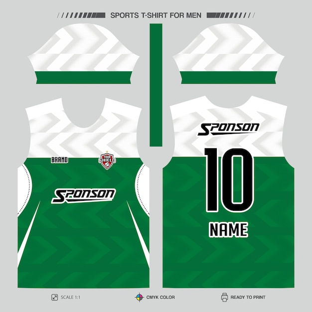 Gotowy do wydrukowania koszulki sportowej