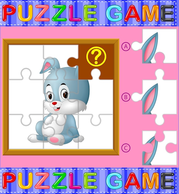 Plik wektorowy gra edukacyjna puzzle