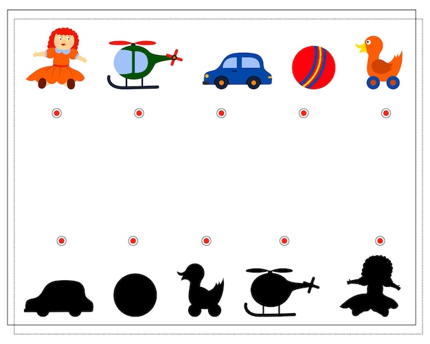 Gra Logiczna Dla Dzieci Znajdź Odpowiedni Cień Dla Dzieci Zabawki Dla Lalek Samochód Z Piłką