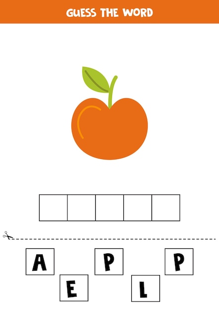 Gra Ortograficzna Dla Dzieci W Wieku Przedszkolnym Jabłko Z Kreskówek