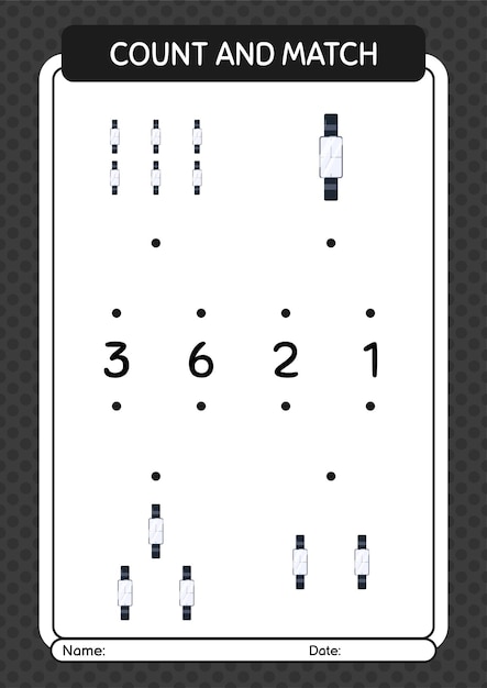 Gra Policz I Dopasuj Z Arkuszem Zegarka Dla Arkusza Aktywności Dla Dzieci W Wieku Przedszkolnym