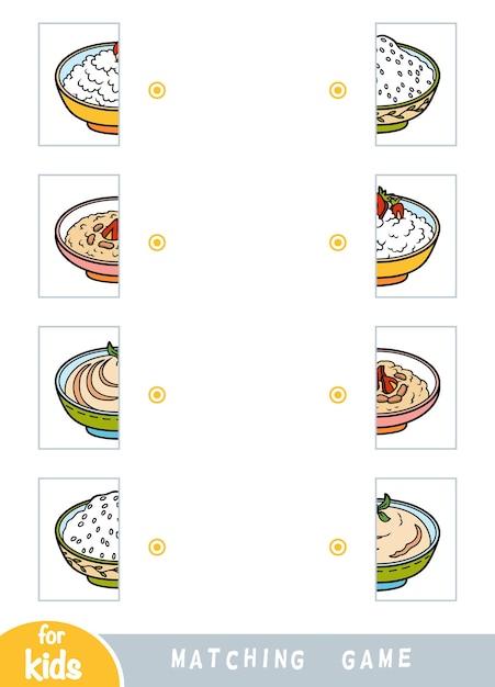 Gra W Dopasowywanie Gra Edukacyjna Dla Dzieci Połącz Połówki Zestaw żywności