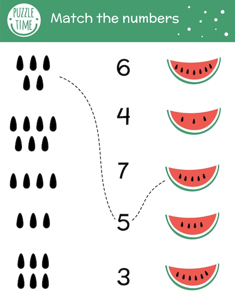 Gra W Dopasowywanie Z Kawałkiem Arbuza I Nasionami