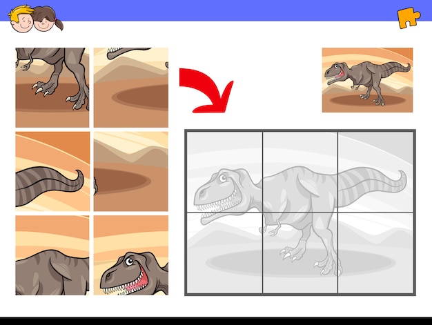 Gra W Puzzle Z Tyranozaurem