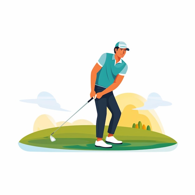 Gra wektorowa projekt sportowy kurs klub piłkarski sprzęt golfowy graficzny pla golfowy