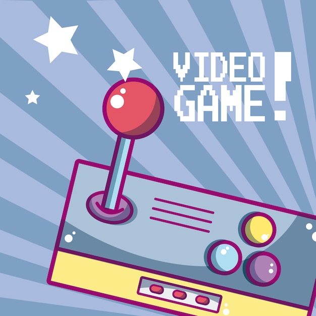 Gra wideo gamepad kreskówki retro pojęcia wektorowy ilustracyjny graficzny projekt