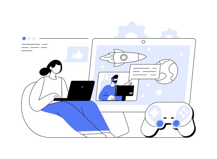 Wektor gra wideo instruktaż ilustracja abstrakcyjna koncepcja wektorowa
