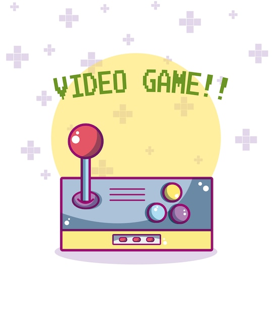 Gra wideo retro kreskówek pojęcia wektorowy ilustracyjny graficzny projekt